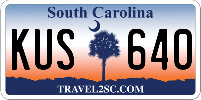 SC license plate KUS640
