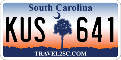 SC license plate KUS641