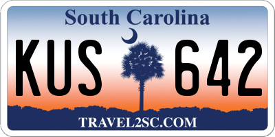 SC license plate KUS642
