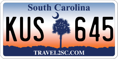 SC license plate KUS645