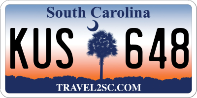 SC license plate KUS648