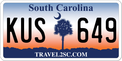 SC license plate KUS649