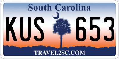 SC license plate KUS653