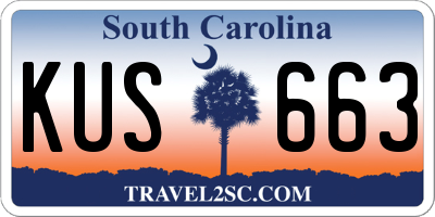 SC license plate KUS663