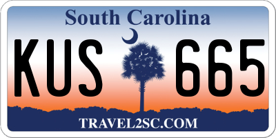 SC license plate KUS665
