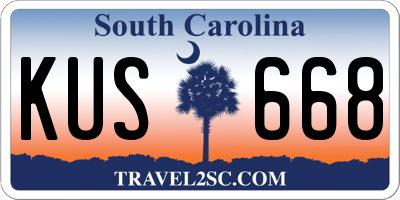 SC license plate KUS668