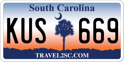 SC license plate KUS669
