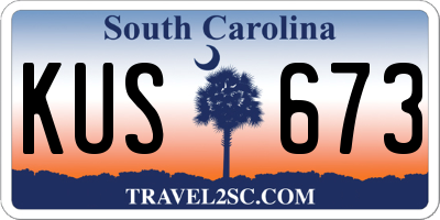 SC license plate KUS673