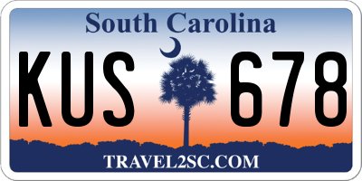 SC license plate KUS678