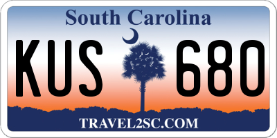 SC license plate KUS680