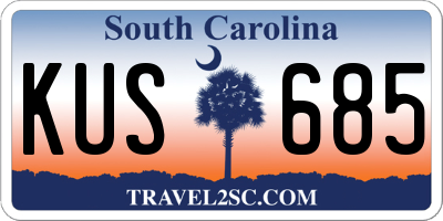 SC license plate KUS685