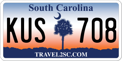SC license plate KUS708