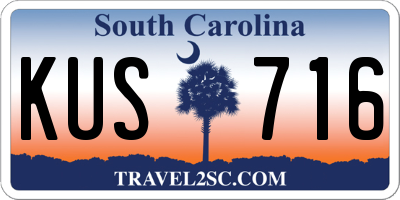 SC license plate KUS716