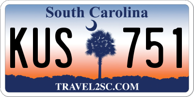 SC license plate KUS751