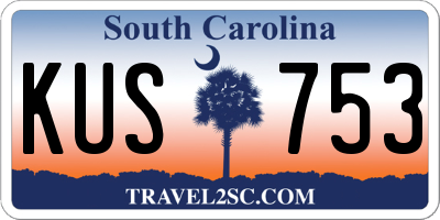SC license plate KUS753