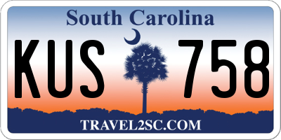 SC license plate KUS758