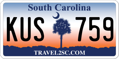SC license plate KUS759