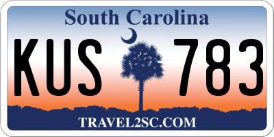 SC license plate KUS783