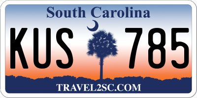 SC license plate KUS785