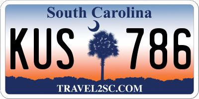 SC license plate KUS786