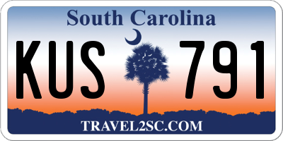 SC license plate KUS791