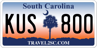 SC license plate KUS800
