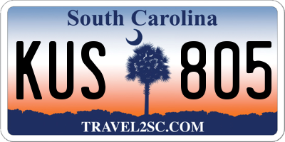 SC license plate KUS805