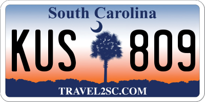 SC license plate KUS809