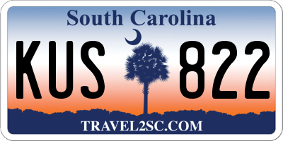 SC license plate KUS822