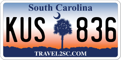 SC license plate KUS836