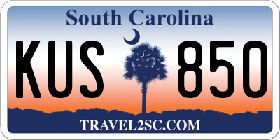 SC license plate KUS850
