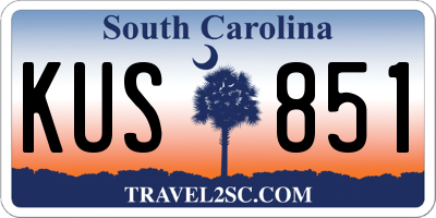 SC license plate KUS851