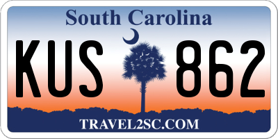 SC license plate KUS862