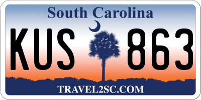 SC license plate KUS863
