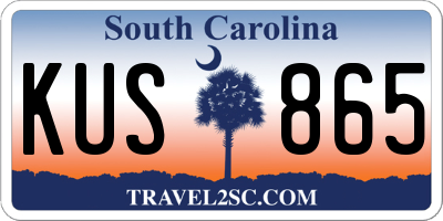 SC license plate KUS865