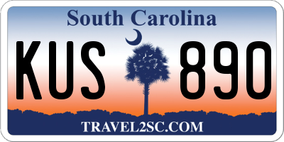 SC license plate KUS890