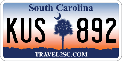 SC license plate KUS892