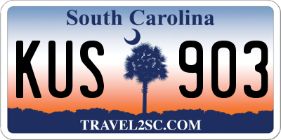 SC license plate KUS903