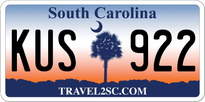 SC license plate KUS922