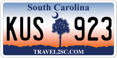 SC license plate KUS923