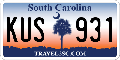 SC license plate KUS931