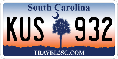 SC license plate KUS932