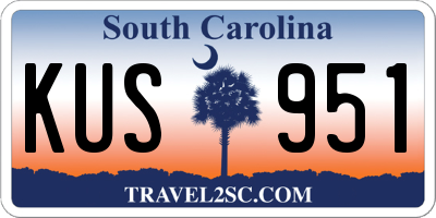 SC license plate KUS951