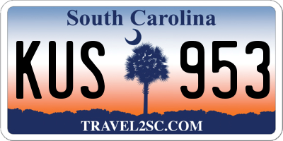 SC license plate KUS953