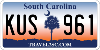 SC license plate KUS961