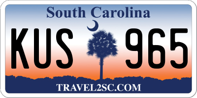 SC license plate KUS965