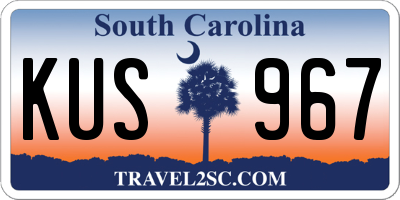 SC license plate KUS967
