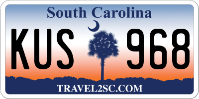 SC license plate KUS968