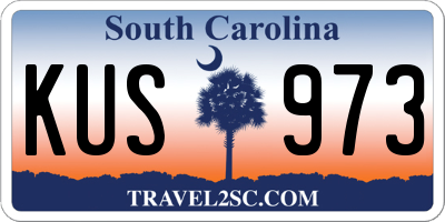 SC license plate KUS973