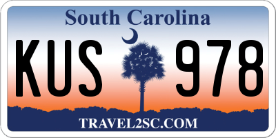 SC license plate KUS978